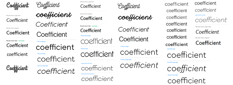 Coefficient type