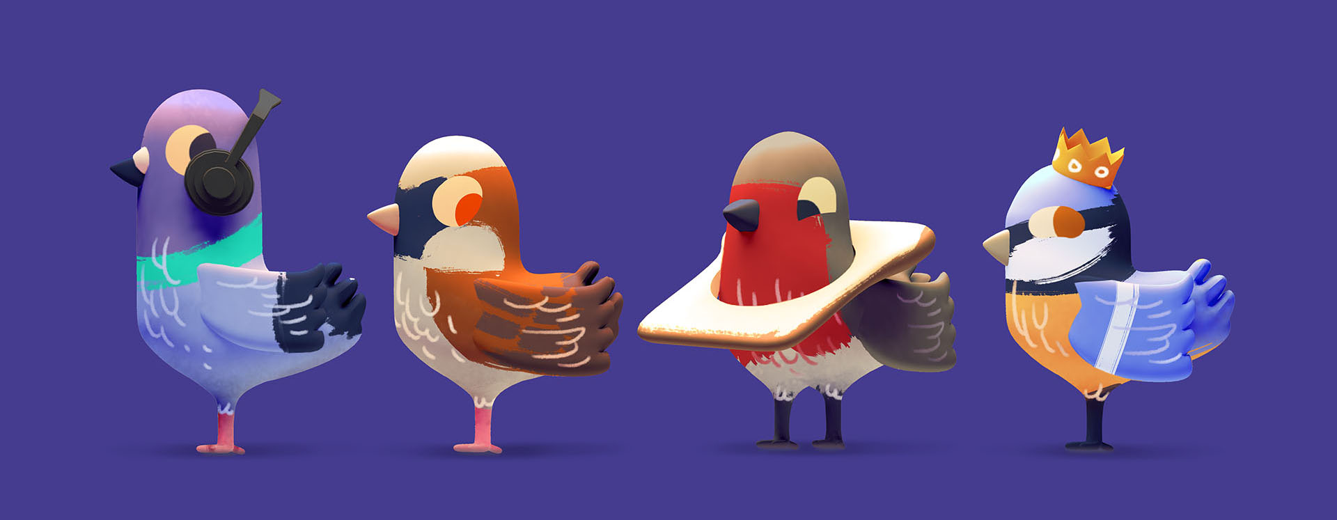 Bird 3D paintings
