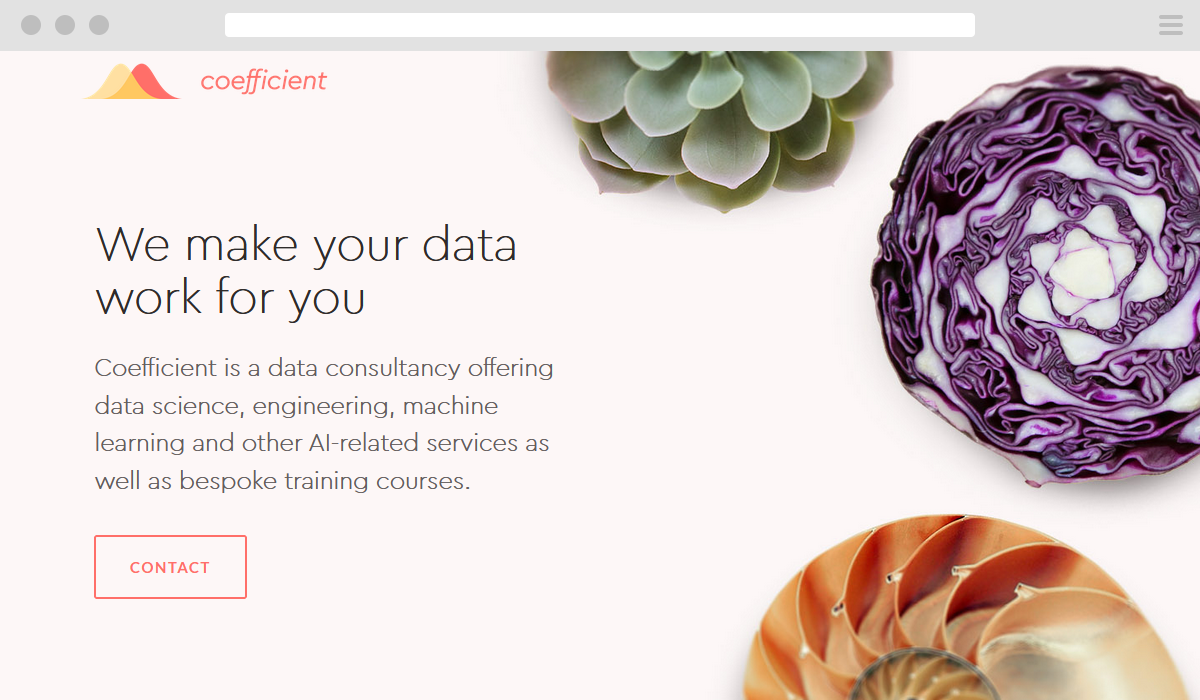 Coefficient website page