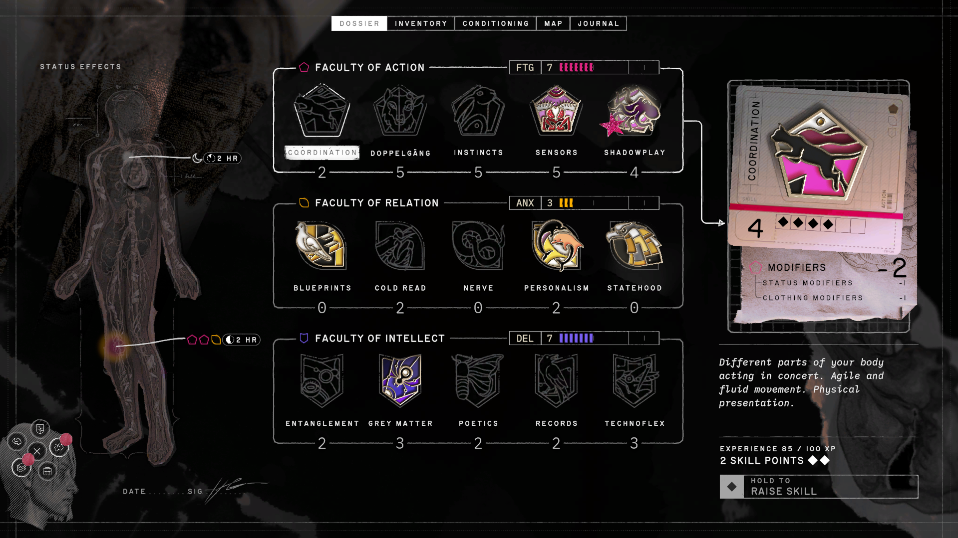 Zero Parades journal screenshot