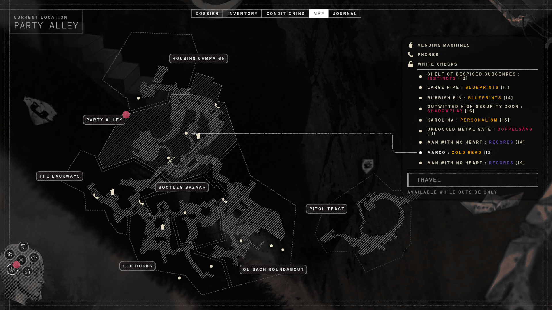 Zero Parades journal screenshot